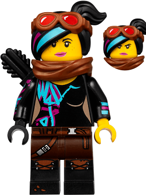 LEGO Lucy Wyldstyle with Black Quiver Reddish Brown Scarf and Goggles Smile / Angry (tlm129) The LEGO Movie 2 Minifigure