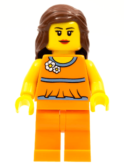 LEGO LEGO Brand Store Female Orange Halter Top (tls029) minifigure