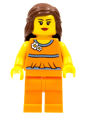 LEGO LEGO Brand Store Female Orange Halter Top (tls039) Promotional Minifigure