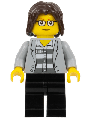 LEGO LEGO Brand Store Male Jail Prisoner Jacket over Prison Stripes (no specific back printin (tls079) Promotional Minifigure