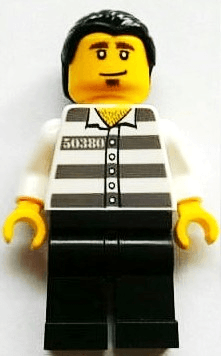 LEGO LEGO Brand Store Male Jail Prisoner Shirt with Prison Stripes (tls083) Promotional Minifigure