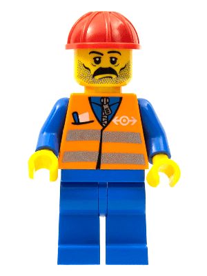 LEGO Orange Vest with Safety Stripes (trn001) Trains Minifigure