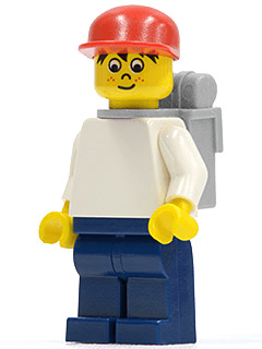 Timmy, Dark Blue Legs, Red Cap, Backpack