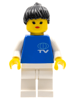 TV Logo Small Pattern, White Legs, Black Ponytail Hair