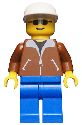 Jacket Brown - Blue Legs, White Cap
