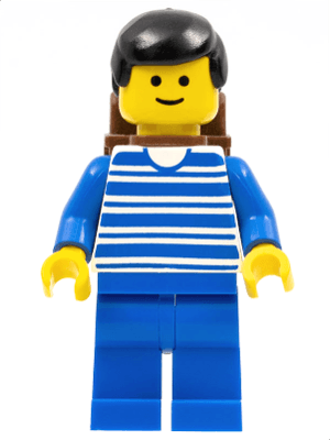 LEGO Horizontal Lines Blue (trn038) Town / City Minifigure