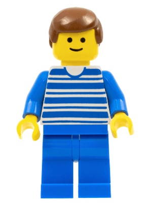 LEGO Horizontal Lines Blue (trn039) Town / City Minifigure