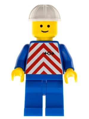 Red & White Stripes - Blue Legs, White Construction Helmet