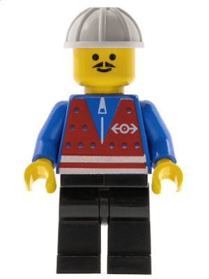 LEGO Red Vest and Zipper (trn053) Trains Minifigure