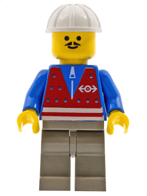 LEGO Red Vest and Zipper (trn055) Trains Minifigure