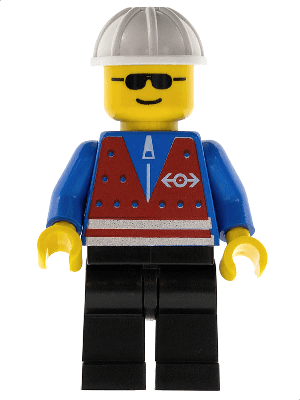 LEGO Red Vest and Zipper (trn056) Trains Minifigure