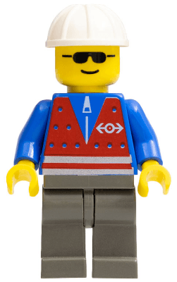 LEGO Red Vest and Zipper (trn058) Trains Minifigure
