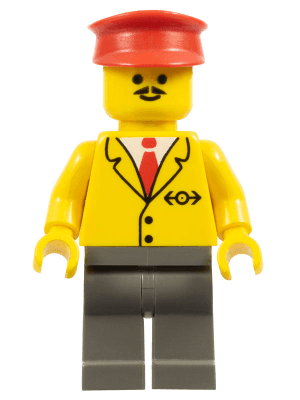 LEGO Railway Employee 5 Red Hat (trn061) Trains Minifigure