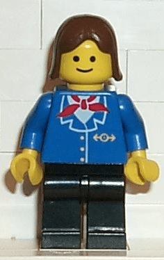 LEGO Railway Employee Brown Female Hair (trn065) Trains Minifigure