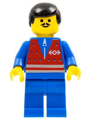 LEGO Red Vest and Zipper (trn072) Trains Minifigure