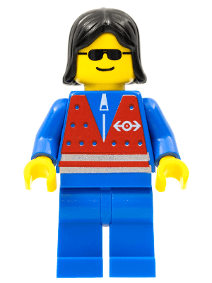LEGO Red Vest and Zipper (trn073) Trains Minifigure