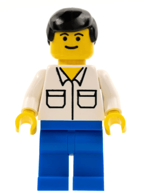 Shirt with 2 Pockets, Blue Legs, Black Male Hair