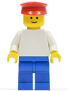 LEGO Plain White Torso with White Arms Red Hat (trn109) minifigure