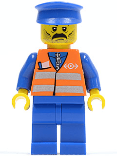LEGO Orange Vest with Safety Stripes (trn118) Trains Minifigure