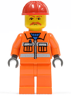 LEGO Orange Vest with Safety Stripes (trn129a) Trains Minifigure