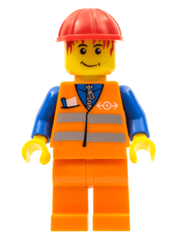 LEGO Orange Vest with Safety Stripes (trn130) minifigure