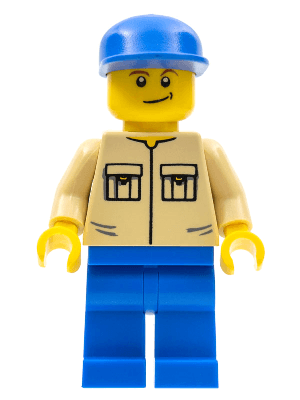 LEGO Shirt with 2 Pockets No Collar Blue Cap (trn139) Town / City Minifigure