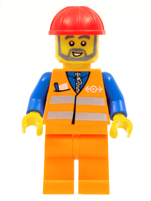 LEGO Orange Vest with Safety Stripes (trn229) Trains Minifigure