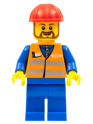 LEGO Orange Vest with Safety Stripes (trn230) Trains Minifigure