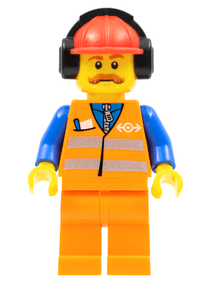 LEGO Orange Vest with Safety Stripes (trn240) Trains Minifigure