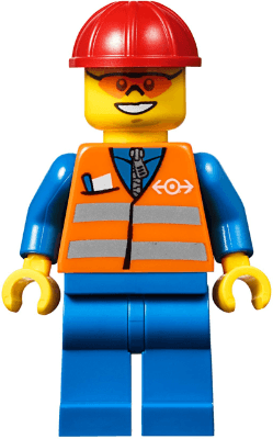 LEGO Orange Vest with Safety Stripes (trn241) minifigure