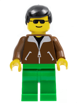 Jacket Brown - Green Legs, Black Male Hair