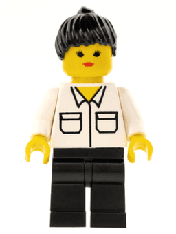 LEGO Shirt with 2 Pockets Black Ponytail Hair (twn016) minifigure