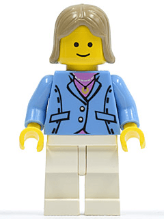 LEGO Medium Blue Jacket Dark Tan Female Hair (twn040) minifigure