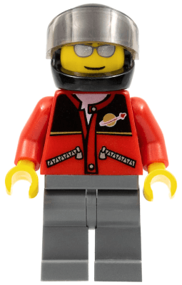 LEGO Red Jacket with Zipper Pockets and Classic Space Logo Silver Sunglasses (twn060) minifigure