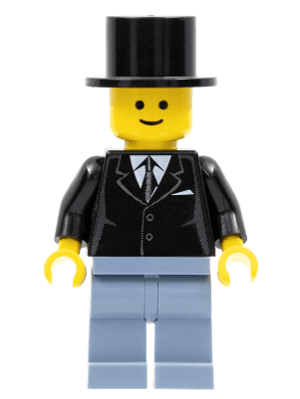 LEGO Suit Black Top Hat (twn071) Town / City Minifigure