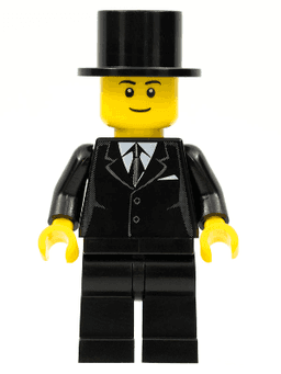 LEGO Suit Black Top Hat Black Eyebrows (twn133a) minifigure