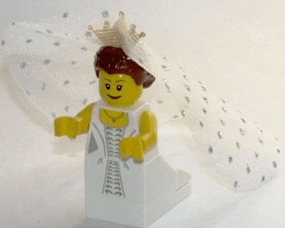 LEGO Bride with Tiara Veil and Train (twn143) City Minifigure