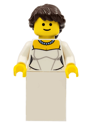 LEGO Bride Wedding Dress with Necklace (twn157) Town / City Minifigure