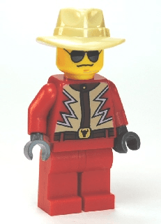 LEGO Red Jacket with Tan and White Zigzag Pattern Black and Silver Sunglasses (twn183) minifigure