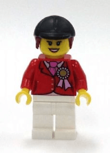 LEGO Red Riding Jacket with Award Ribbon Black Riding Helmet (twn194) minifigure