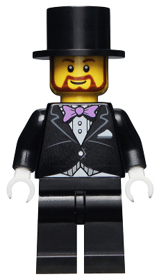LEGO Groom Lavender Bow (twn256) City Minifigure