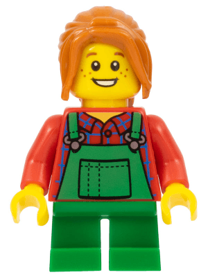 LEGO Light Keeper Girl Green Overalls (twn262) Town / City Minifigure