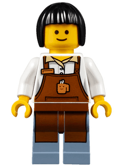 LEGO Barista with Gray Shading at Sides (twn270) minifigure
