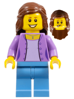 LEGO Medium Lavender Jacket over Lavender Shirt Reddish Brown Female Hair Mid-Length (twn280) minifigure