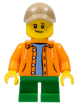 LEGO Boy Green Short Legs Dark Tan Cap with Hole (twn291) minifigure