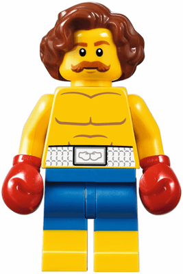 LEGO Boxer Wavy Reddish Brown Hair (twn309) Town / City Minifigure