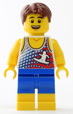 LEGO Beach Tourist with Surfer Tank Top and Yellow Boots (twn335) minifigure