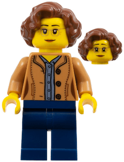 LEGO Female Medium Nougat Glasses and Shirt (twn384) minifigure