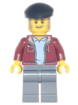 LEGO Man Black Beret Moustache and Sideburns (Vintage Taxi Driver) (twn424) minifigure