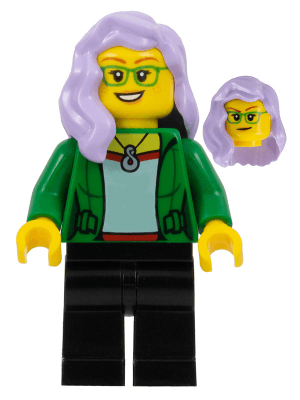 LEGO Woman Lavender Hair (twn447) Town / City Minifigure